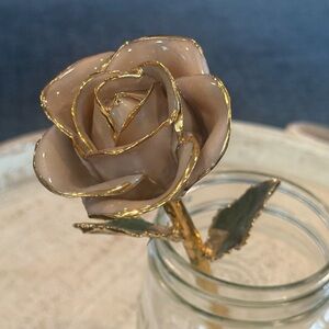 Pearl White Rose in Gold (April)